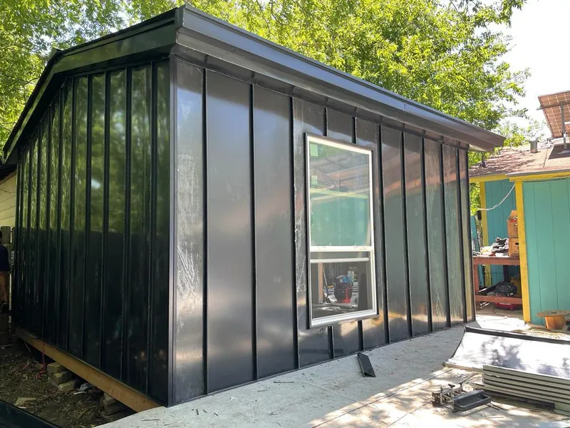 Black standing seam metal wall panels for Metal Roof Installation in Lakeside